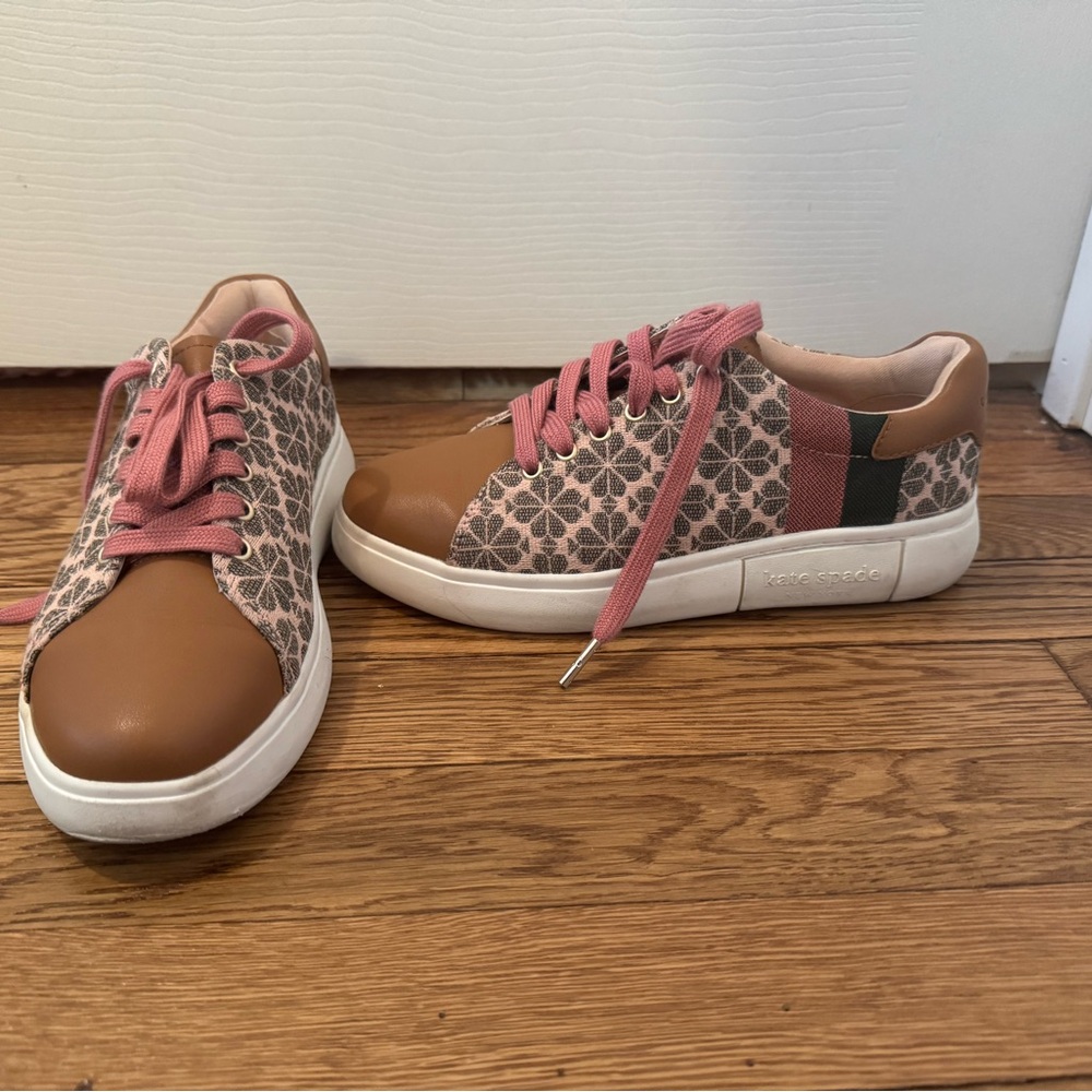 Brown and Pink Sneakers